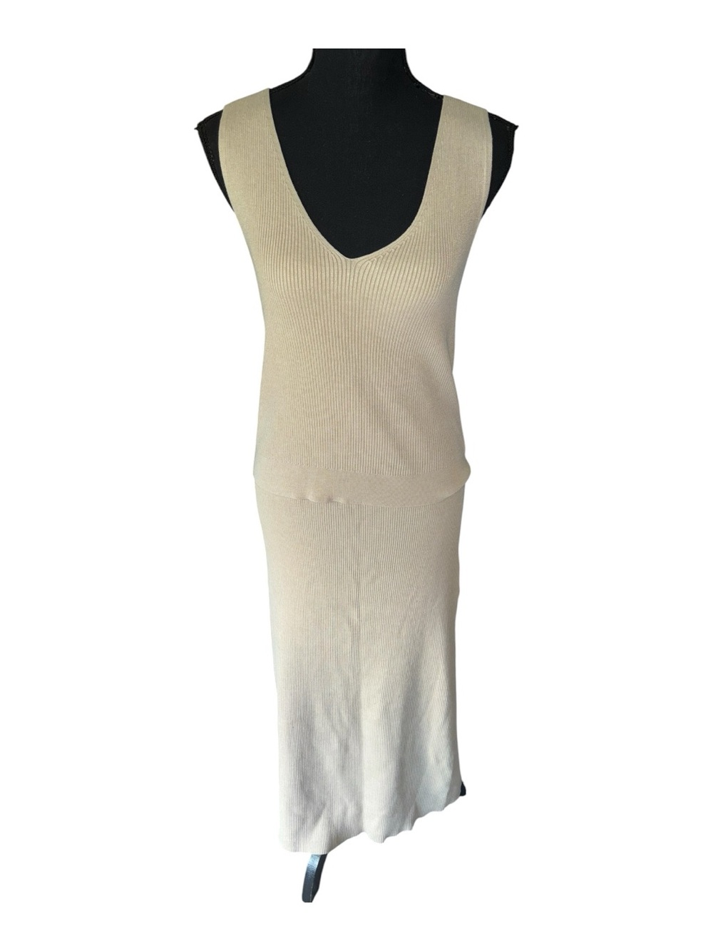 Olive + Oak 2 Piece Ribbed Knit Set | Tank & Maxi Skirt | Size XL